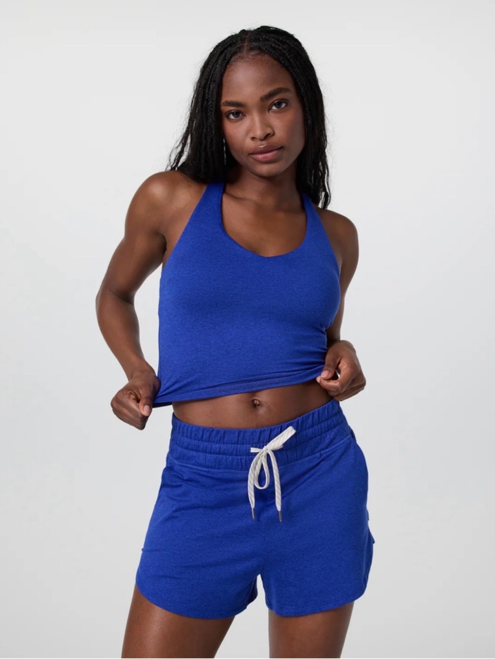 Vuori Electric Blue Ribbed Racerback Tank